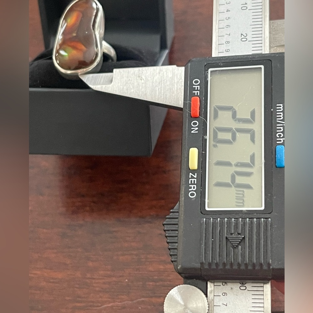 Huge Fire Agate Solid Sterling Silver Size 6.5 Ri… - image 3